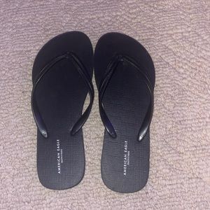 black american eagle flip flops